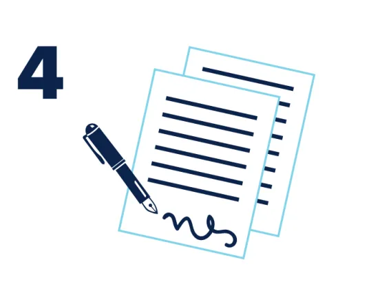 Pen signing a paper