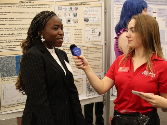 Student is interviewed