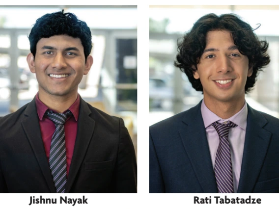 Headshots of three young people